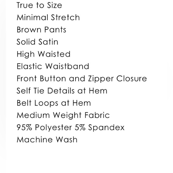 Rebdolls brown/rust satin pants suit set. NWT - Picture 6 of 6